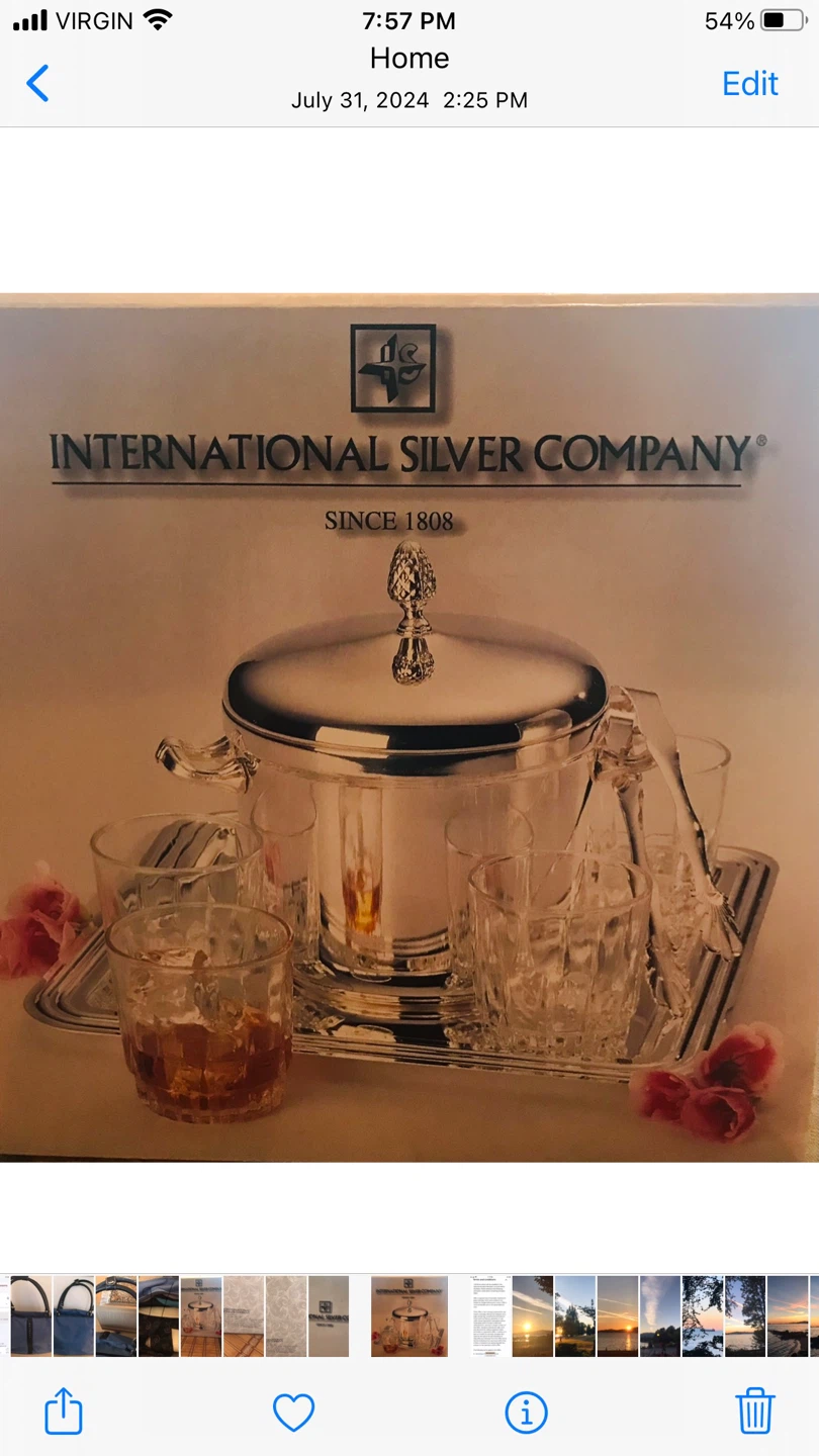Ice Bucket Set with tray and whisky glasses