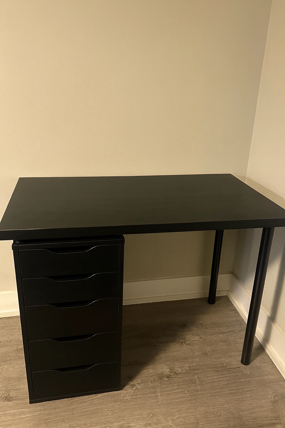 Black Desk with Drawer Unit IKEA