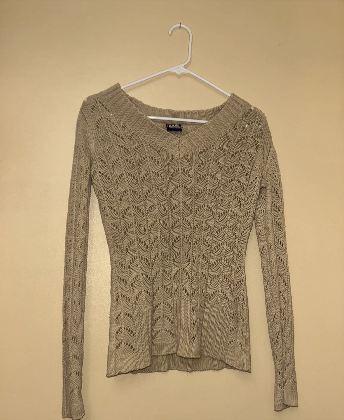 Vintage b.u.m. equipment loose knit beige medium sweater