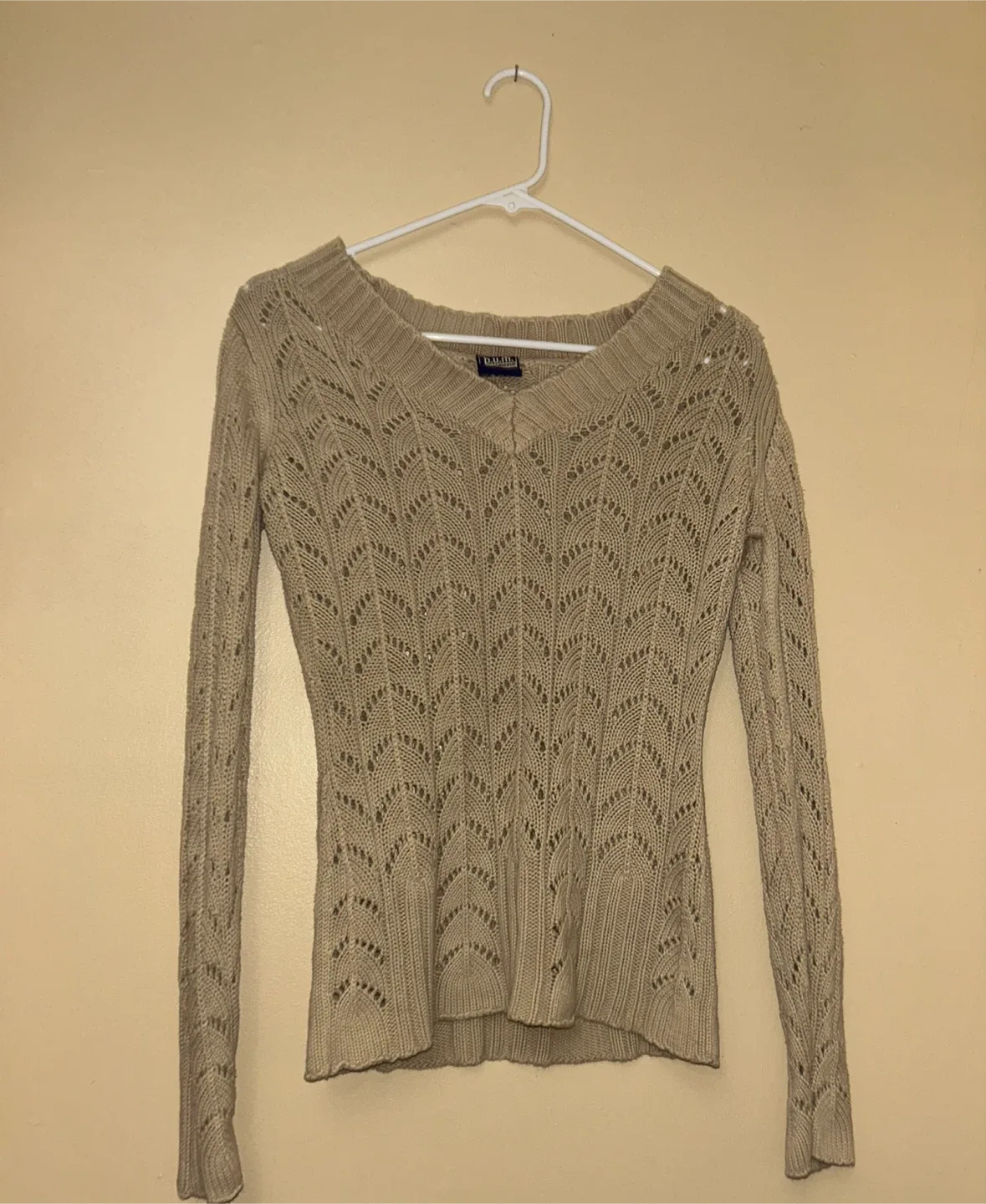 Vintage b.u.m. equipment loose knit beige medium sweater thumbnail