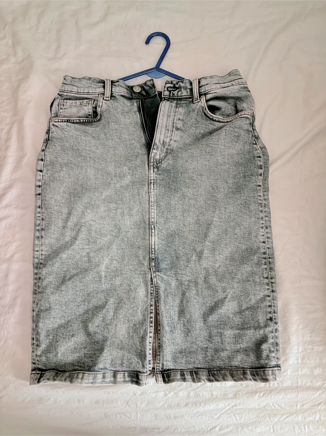 Denim Skirt - Grey