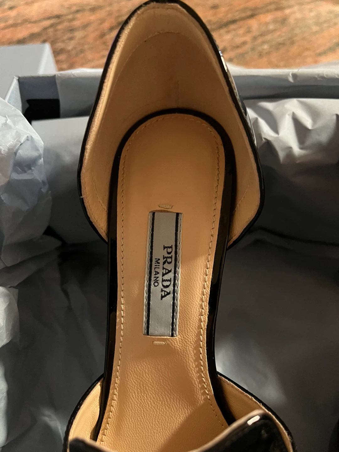 Prada Black Patent Leather Heels - Size 35 - photo 2