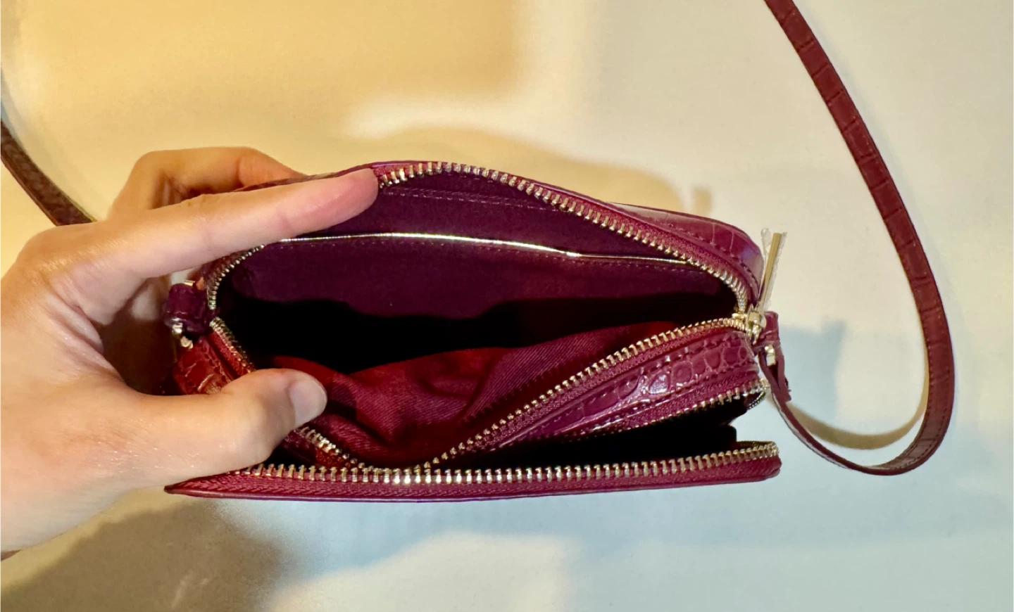 Ted Baker Croc-Embossed Red Effect Crossbody Small Bag - photo 4
