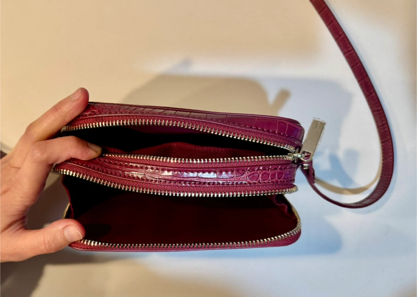 Ted Baker Croc-Embossed Red Effect Crossbody Small Bag - photo 5