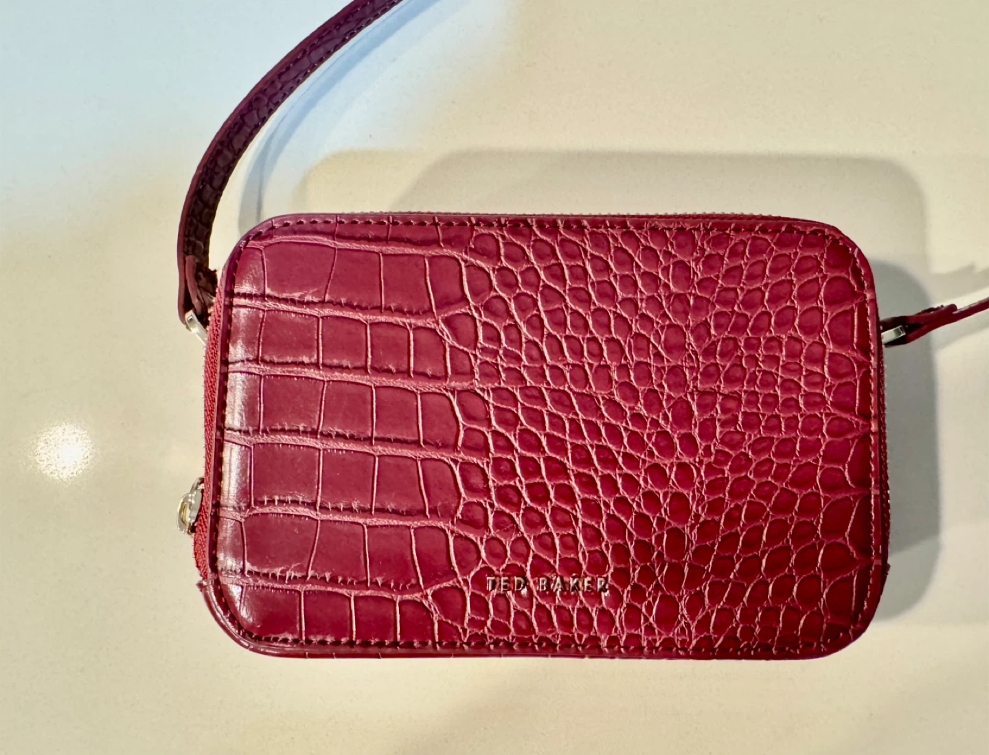 Ted Baker Croc-Embossed Red Effect Crossbody Small Bag - photo 2