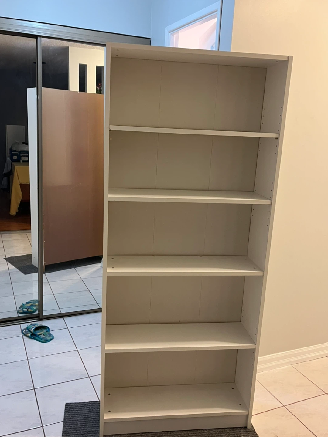 White Bookcase with Adjustable Shelves