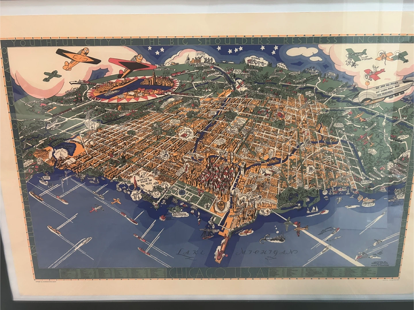 Framed Chicago Map Art Print - photo 2