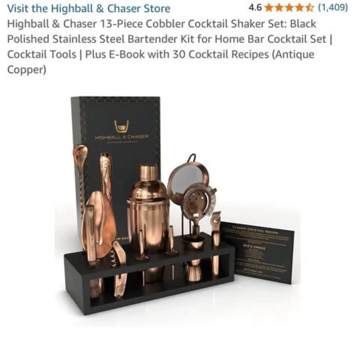 Highball & Chaser 13-Piece Cocktail Shaker / Bartender Set thumbnail