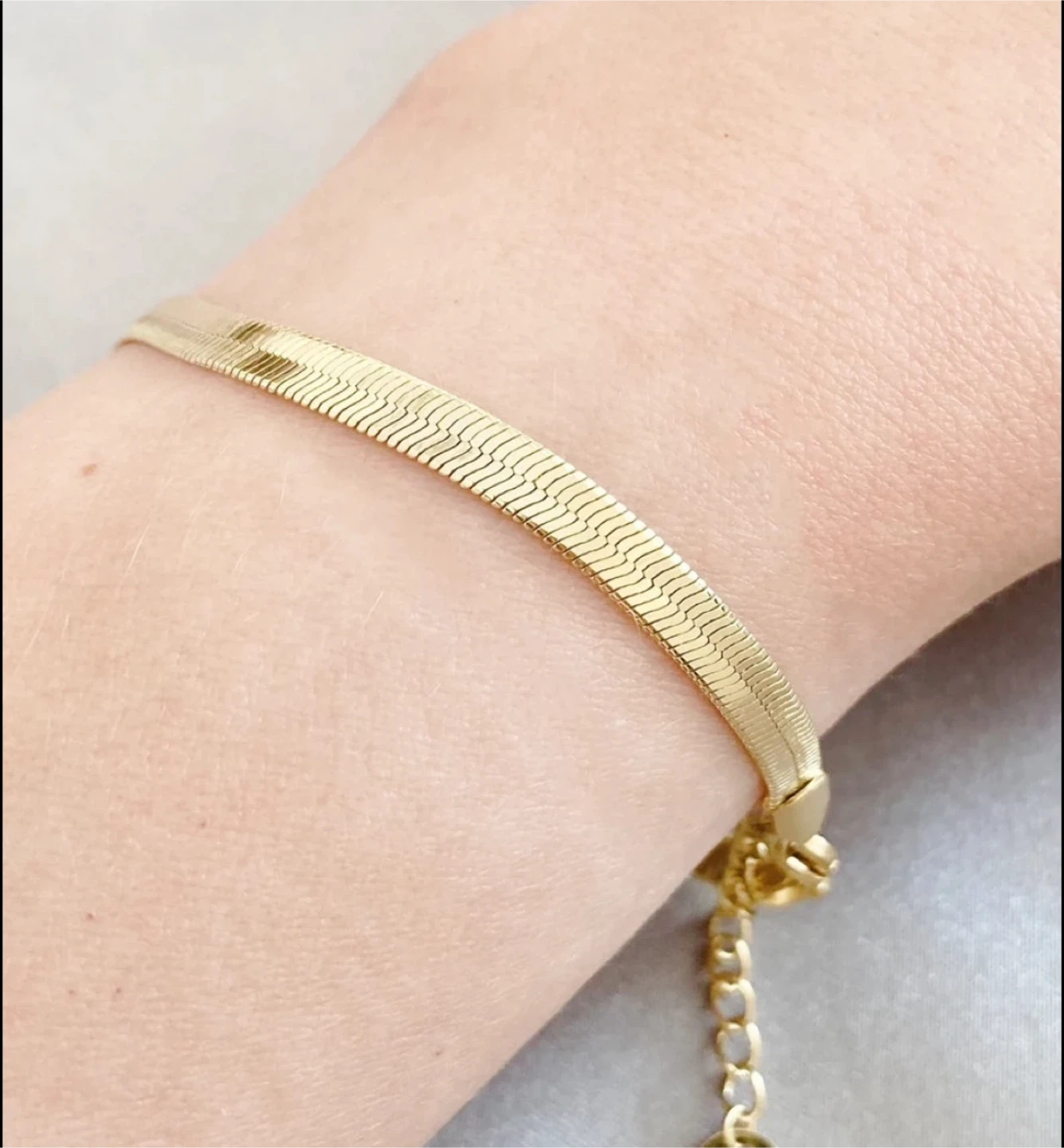 Gold tone Herringbone Bracelet - photo 3