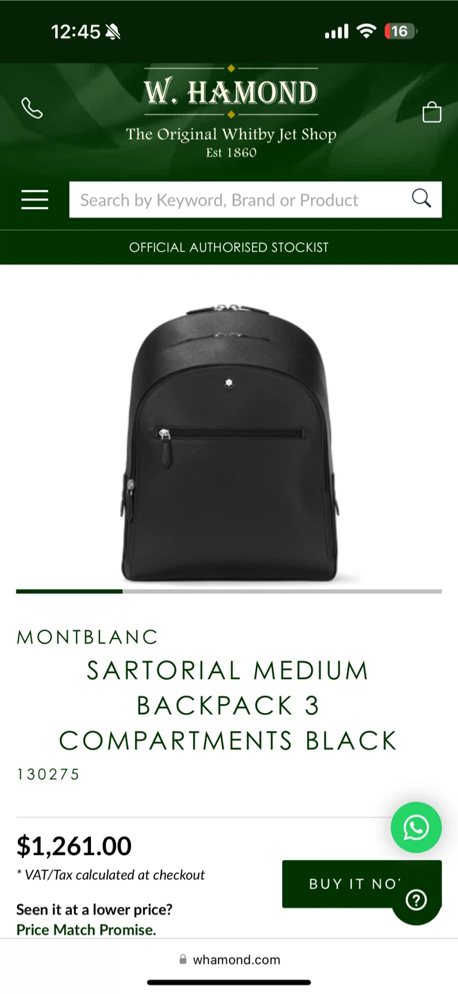 Sartorial Medium Backpack Black - photo 2