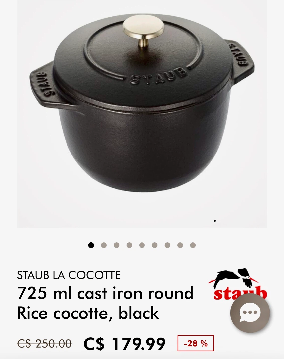 Staub La Cocotte 725 ml Cast Iron Pot