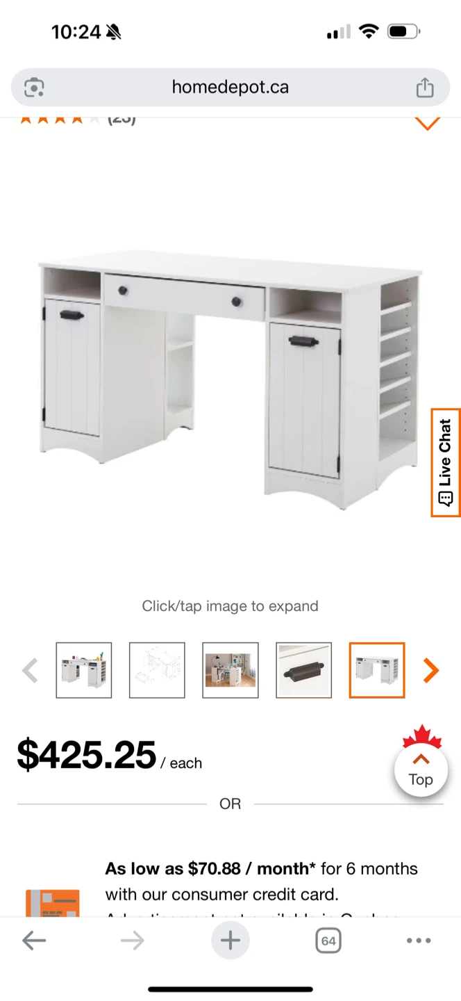 White Home Office Desk - photo 2