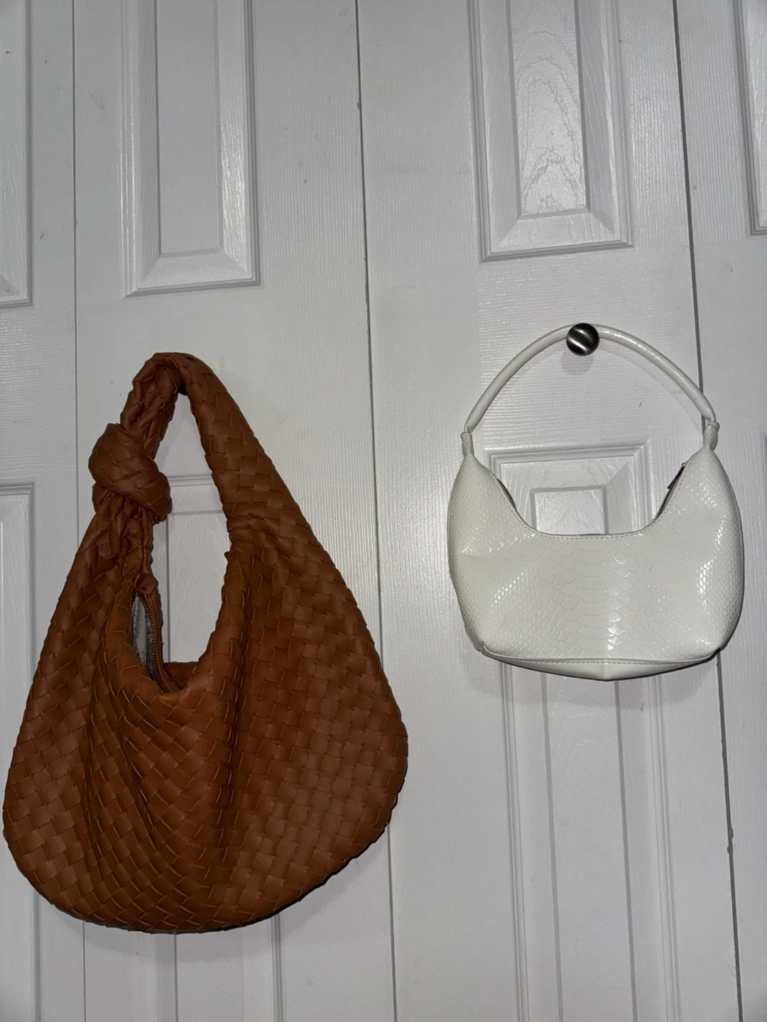 Brown woven hobo bag (white bag free)
