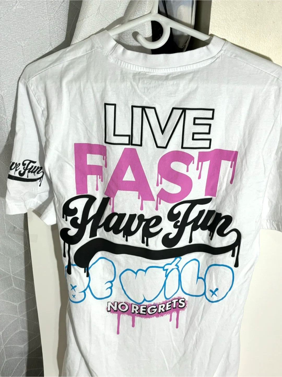 White Graphic T-Shirt - Live Fast thumbnail