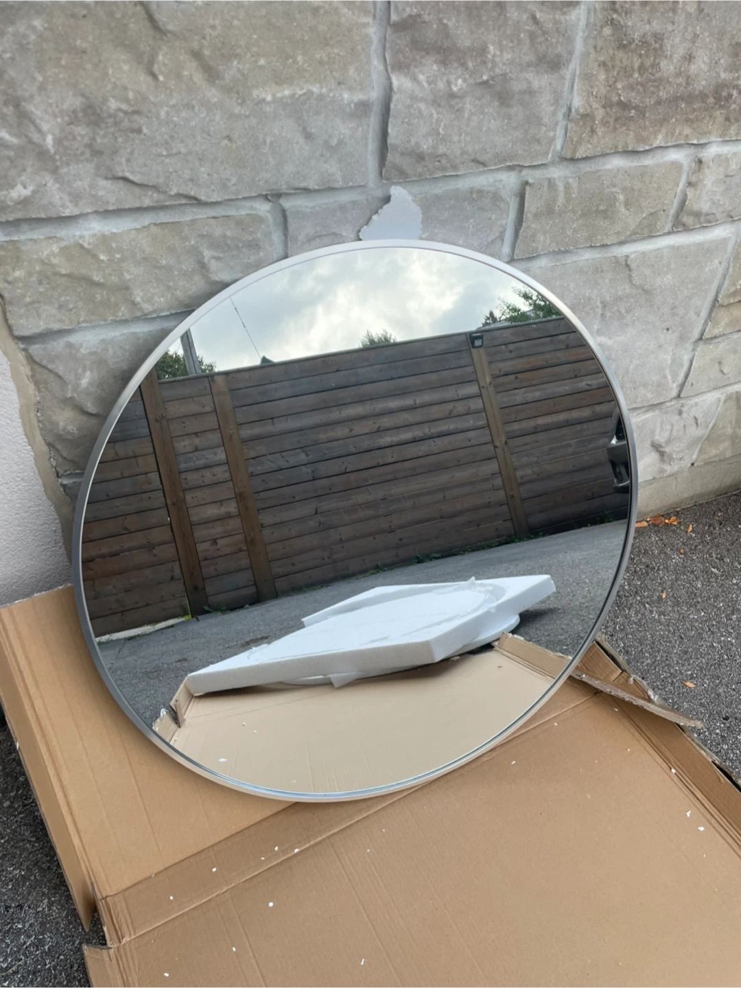Round Silver Framed Mirror