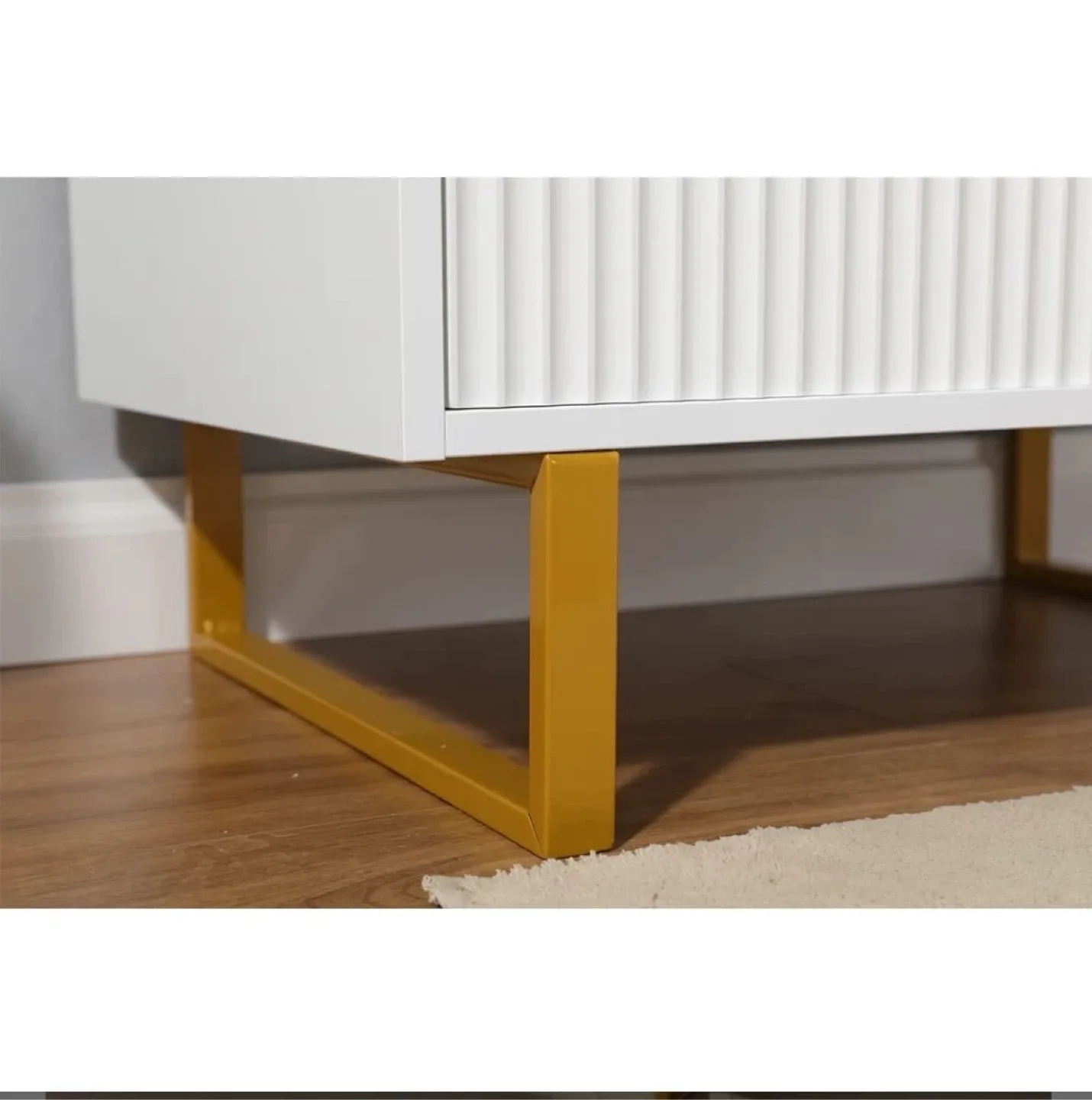 White Bathroom Vanity with Gold Accents image indicator(7)