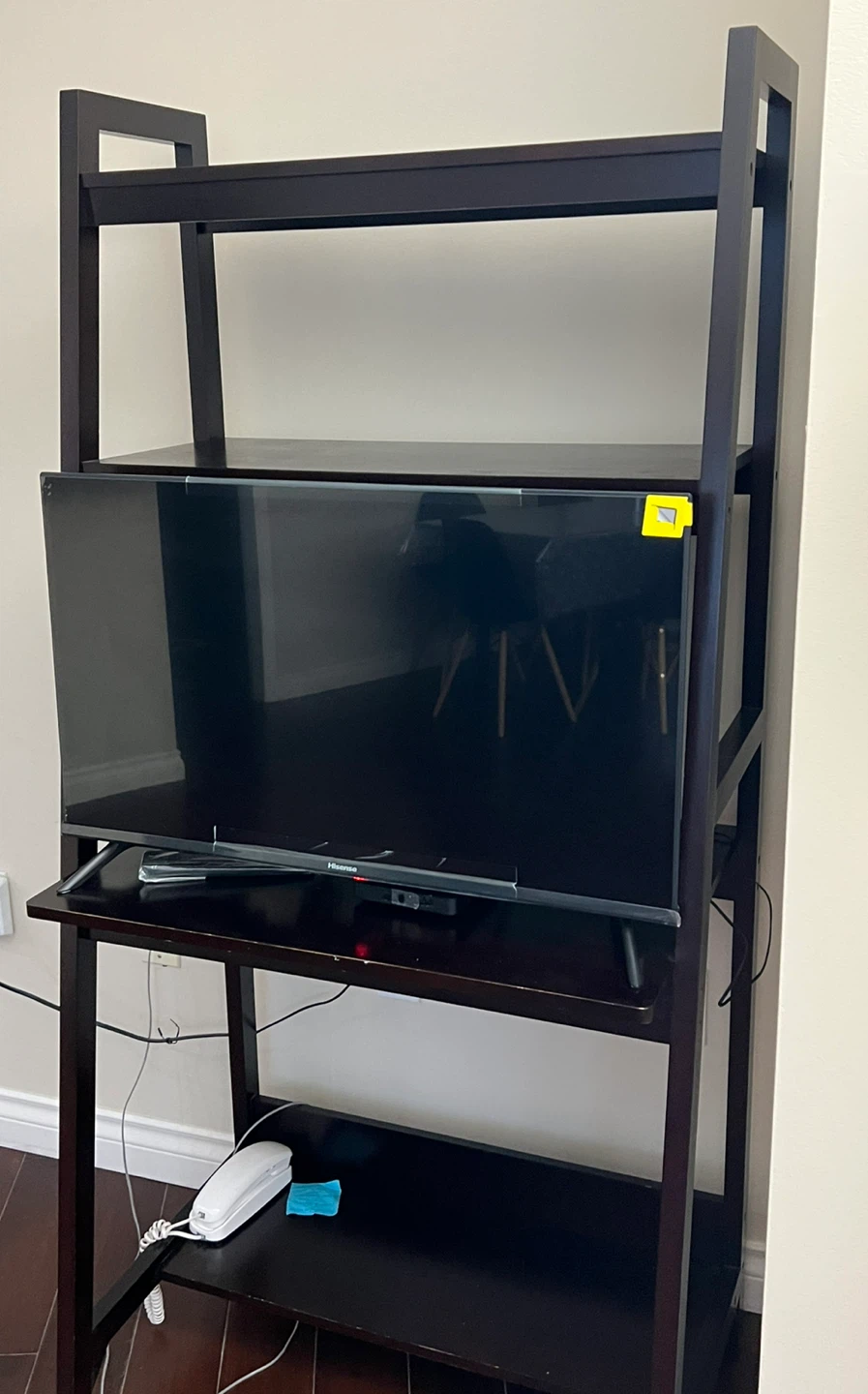 Black Ladder Shelf with TV Stand - photo 4
