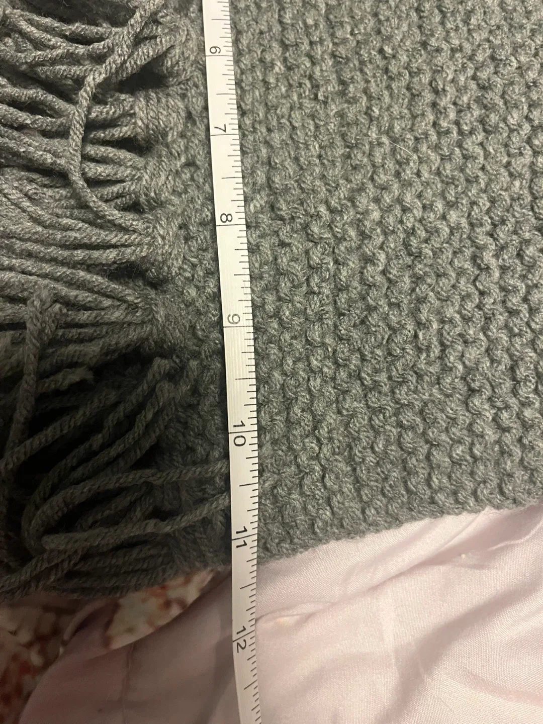 Handmade Knit Scarf - Grey image indicator(3)