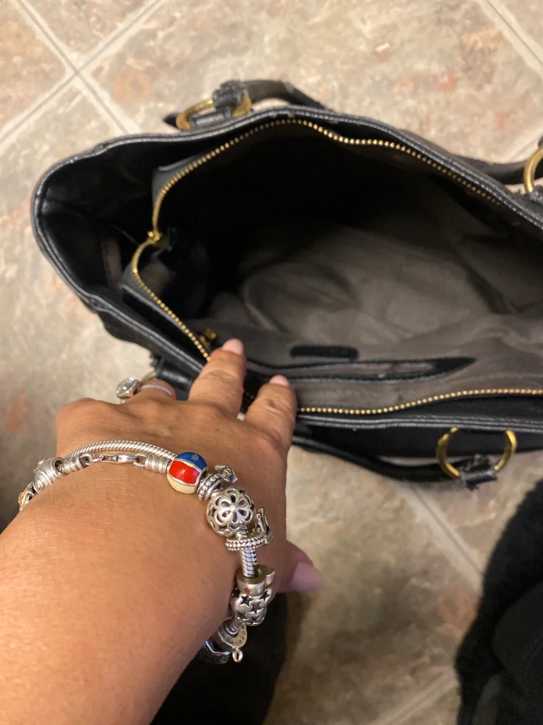 Prada Black Leather Handbag image indicator(3)