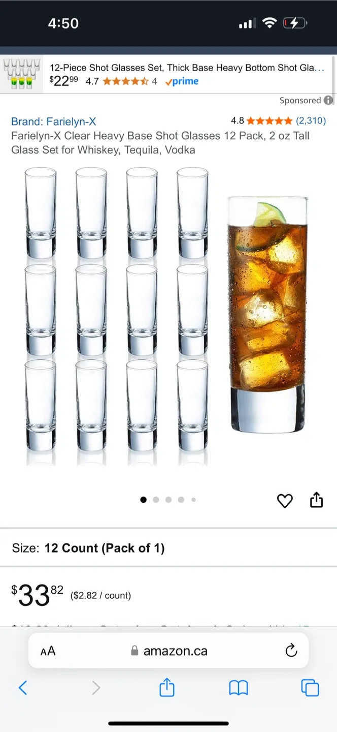 Farielyn-X Heavy Base Shot Glasses - 12 Pack