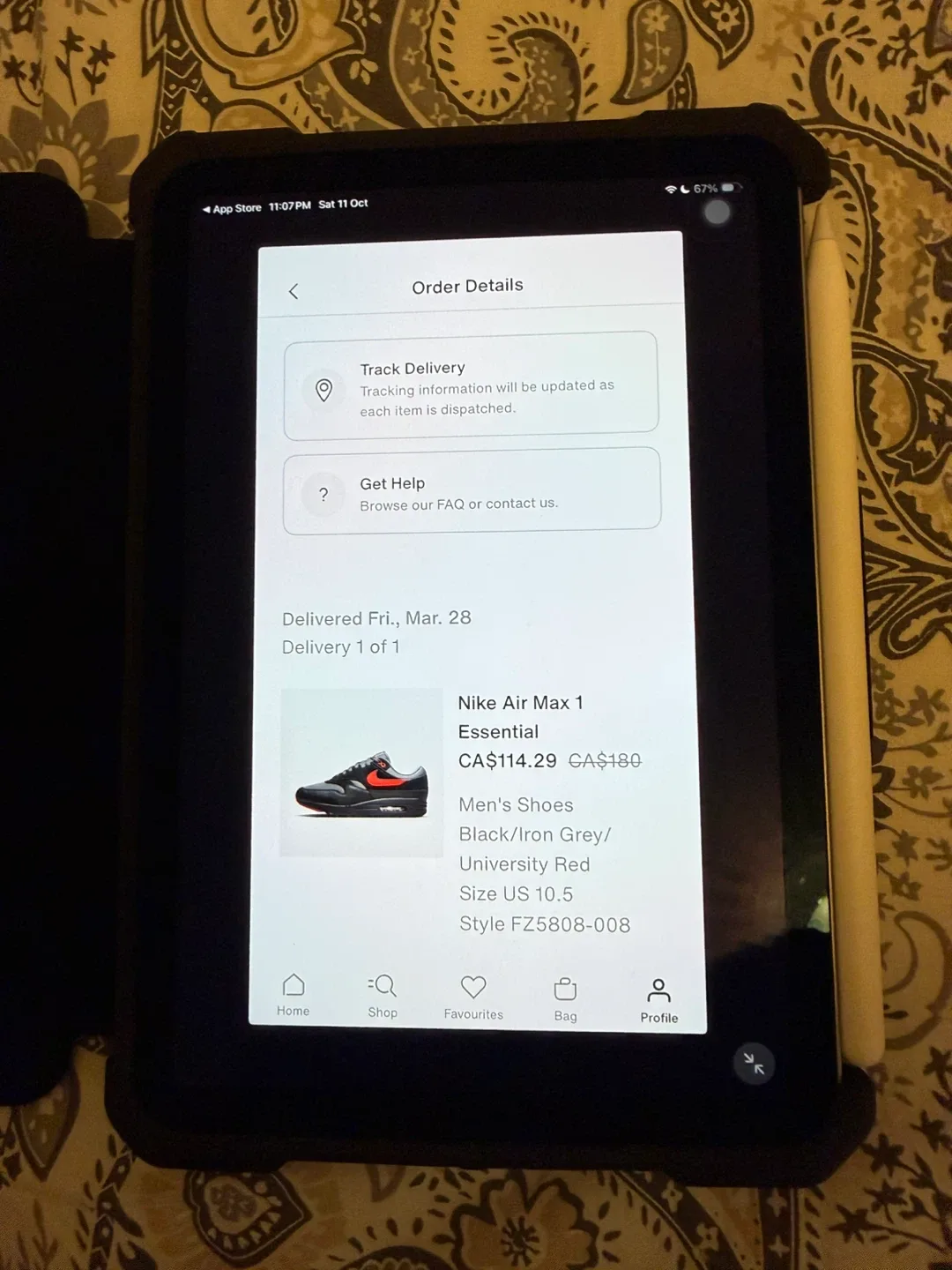 Nike Air Max 1 Essential Black/Red US 10.5 image indicator(9)