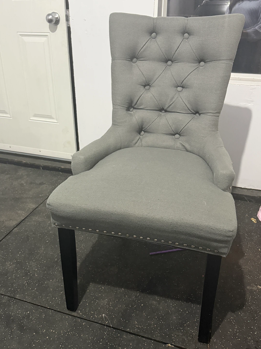 Grey Tufted Dining Chairs