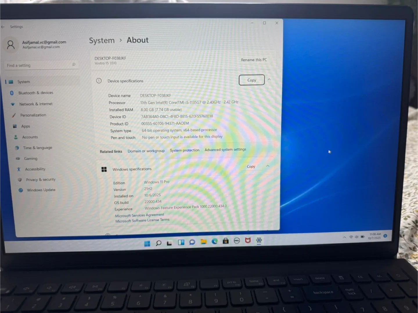 Dell Vistro 15 3510 Laptop, 11th generation-i5 1135G7 image indicator(7)