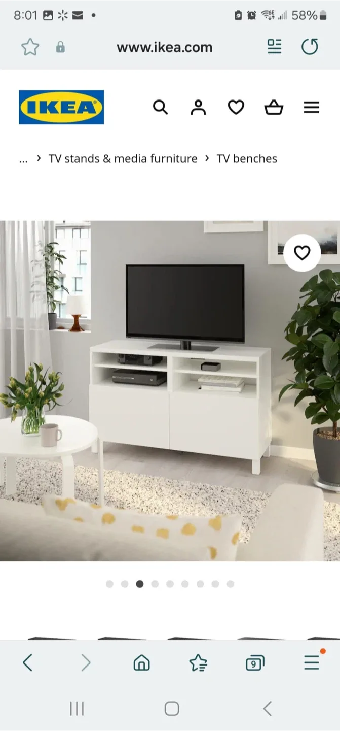 IKEA BESTA/SALVIKEN White TV Bench image indicator(2)