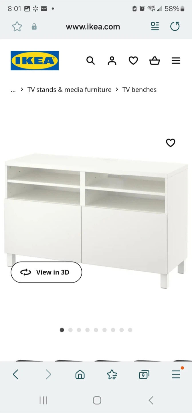 IKEA BESTA/SALVIKEN White TV Bench