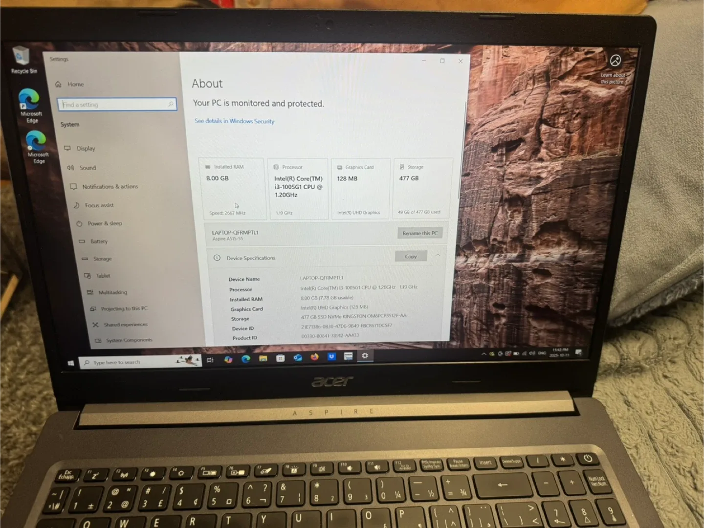 Acer Aspire i3 Laptop 500 GB drive image indicator(4)
