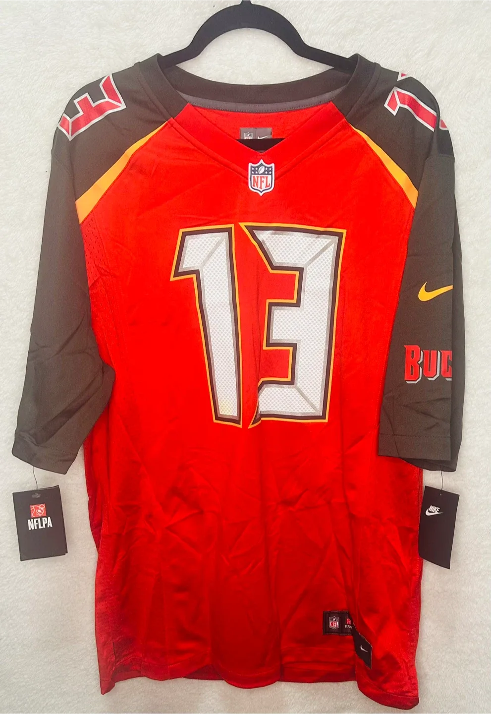 New Buccaneers Evans Sz L Nike Red Color Game Football Jersey thumbnail