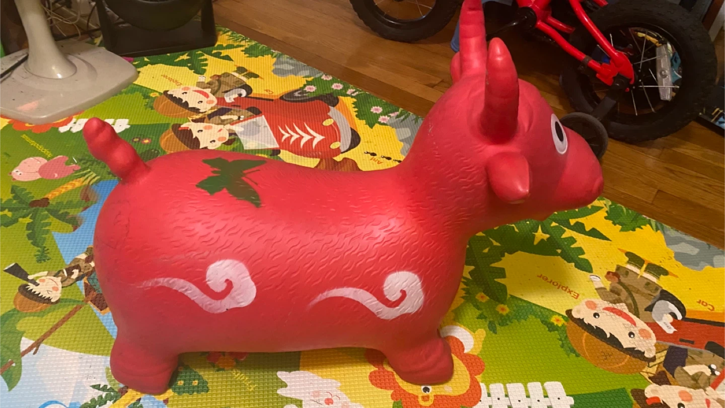 Red Inflatable Bull Toy - photo 3