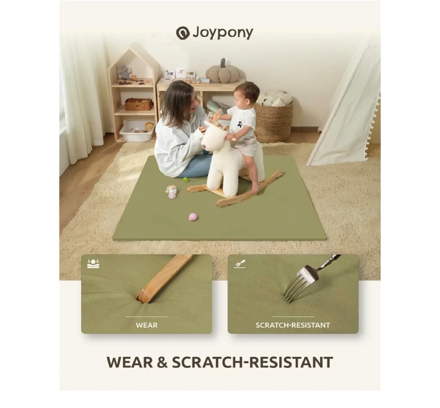 Joypony Vegan Leather Baby Play Mat - Green image indicator(5)