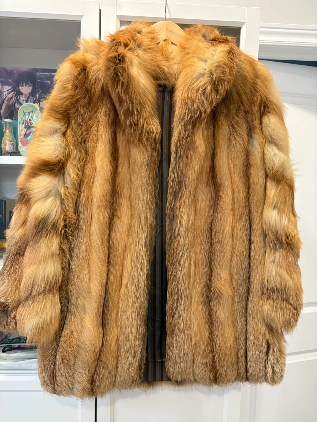 Red fox fur coat