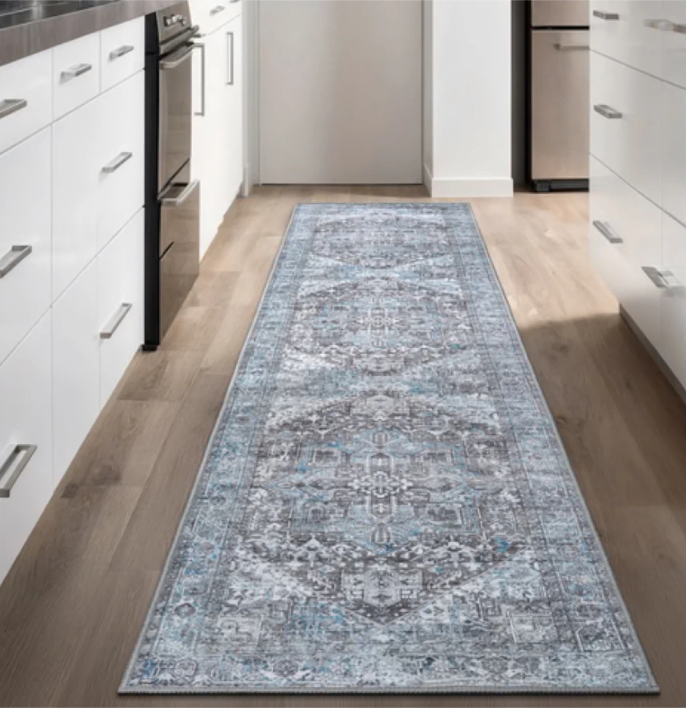 GLN rugs turkish ice blue/gray runner 2’6” X 7’- NEW