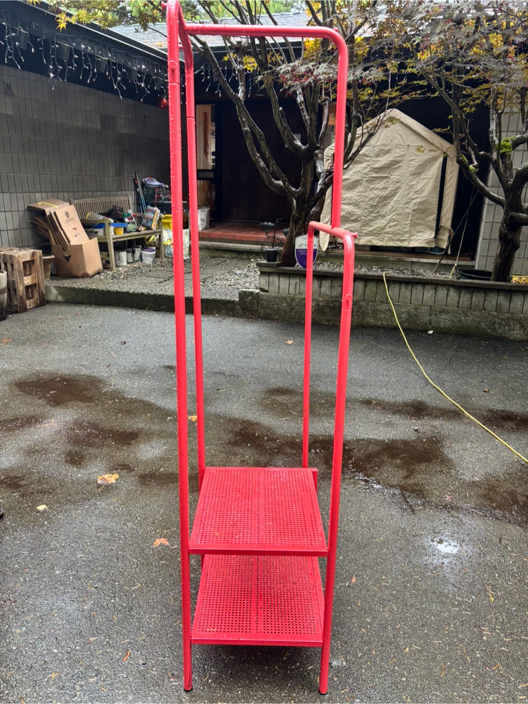 IKEA Red Clothes Rack with Shelves - photo 2