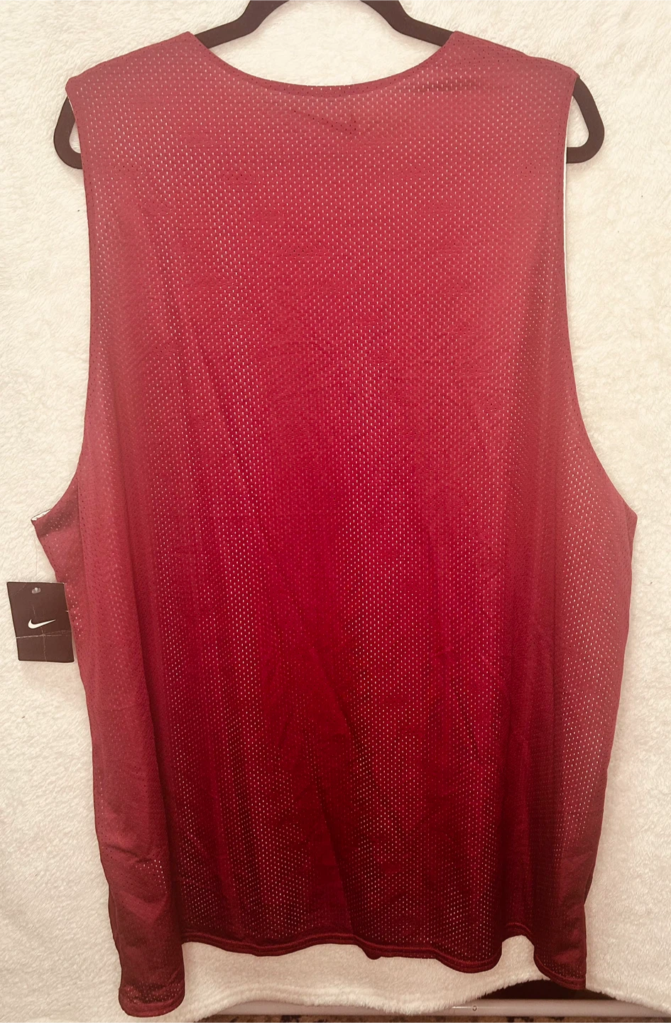 Men’s Nike Mesh Reversible White Burgundy Basketball Jersey 2X - photo 2