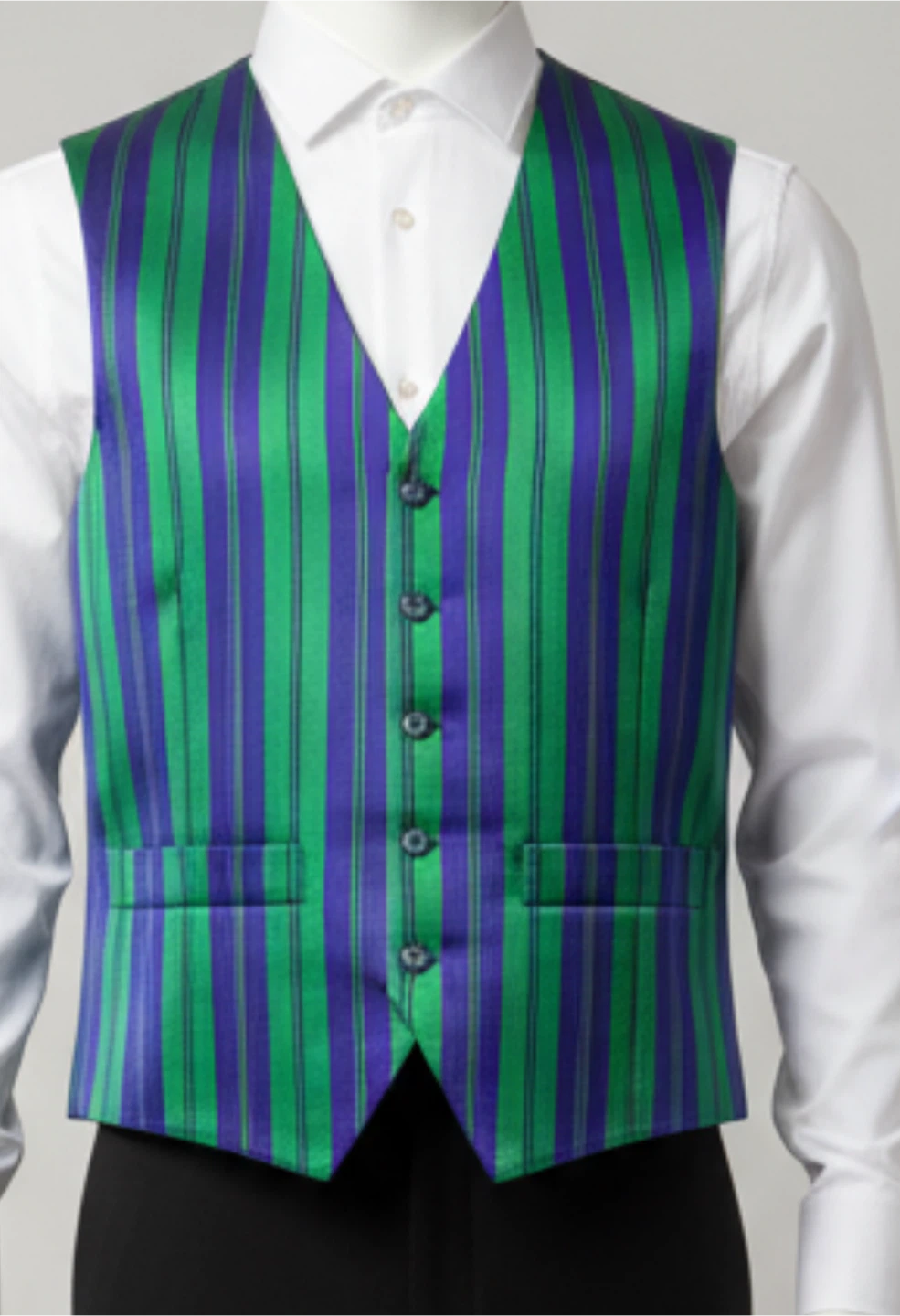 Striped Green & Blue Vest