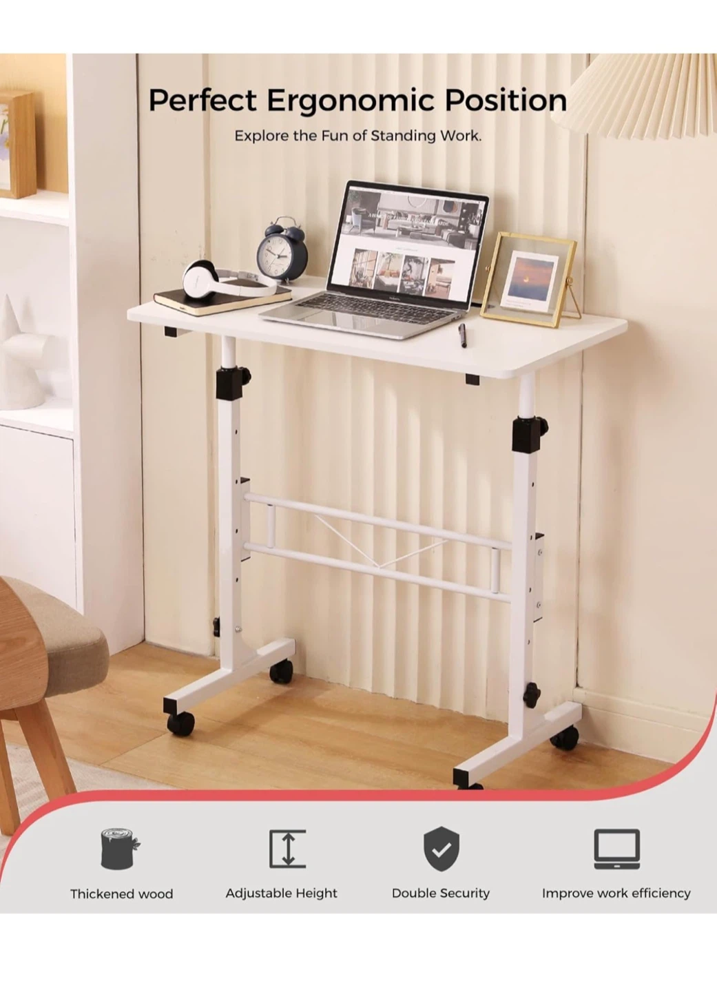 Adjustable Height Standing Desk - White - photo 2