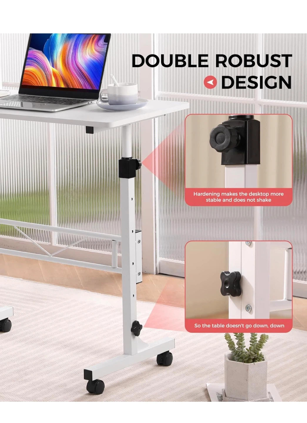 Adjustable Height Standing Desk - White - photo 4