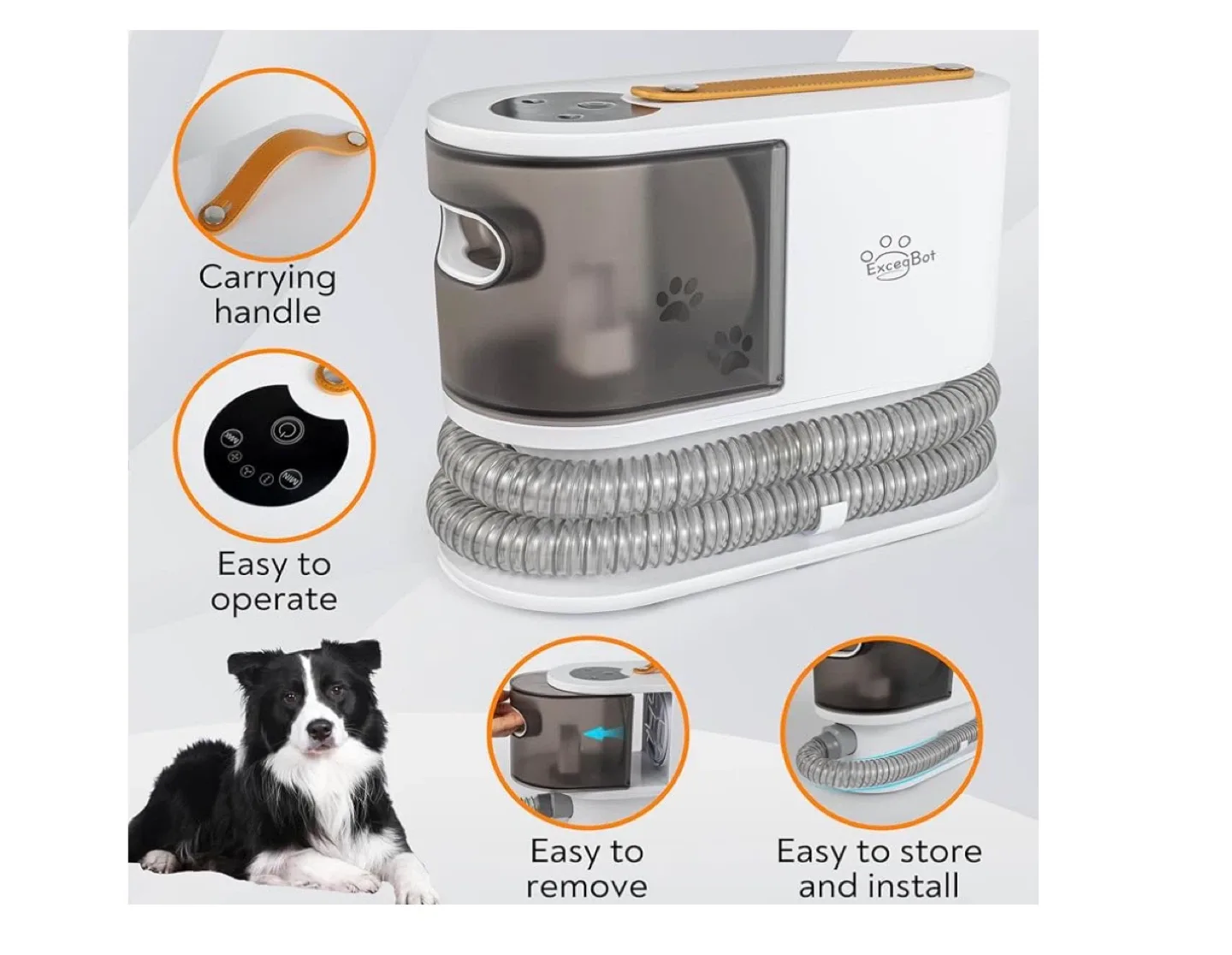 Excegbat Pet Grooming Kit Vacuum image indicator(8)