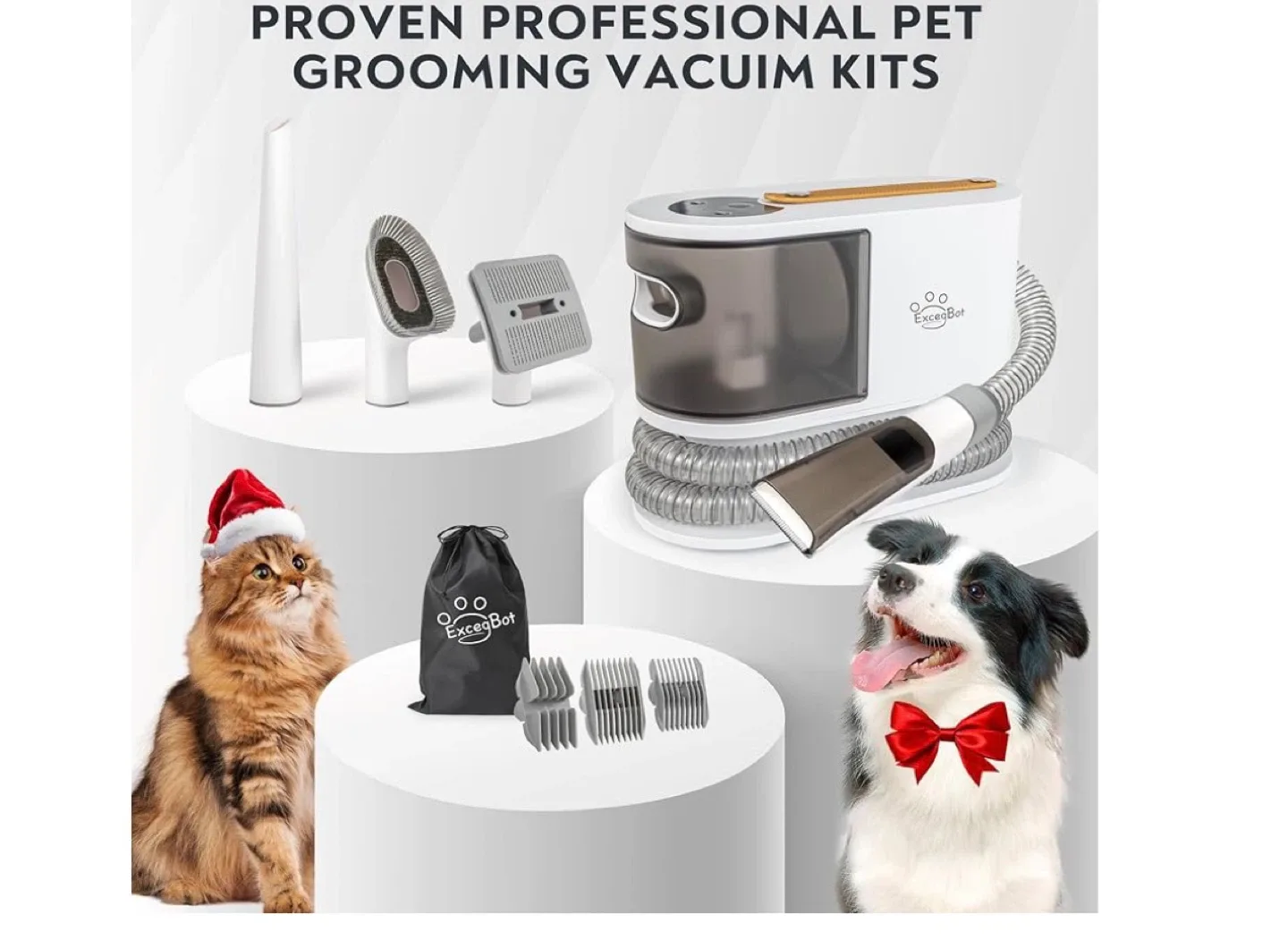 Excegbat Pet Grooming Kit Vacuum image indicator(9)