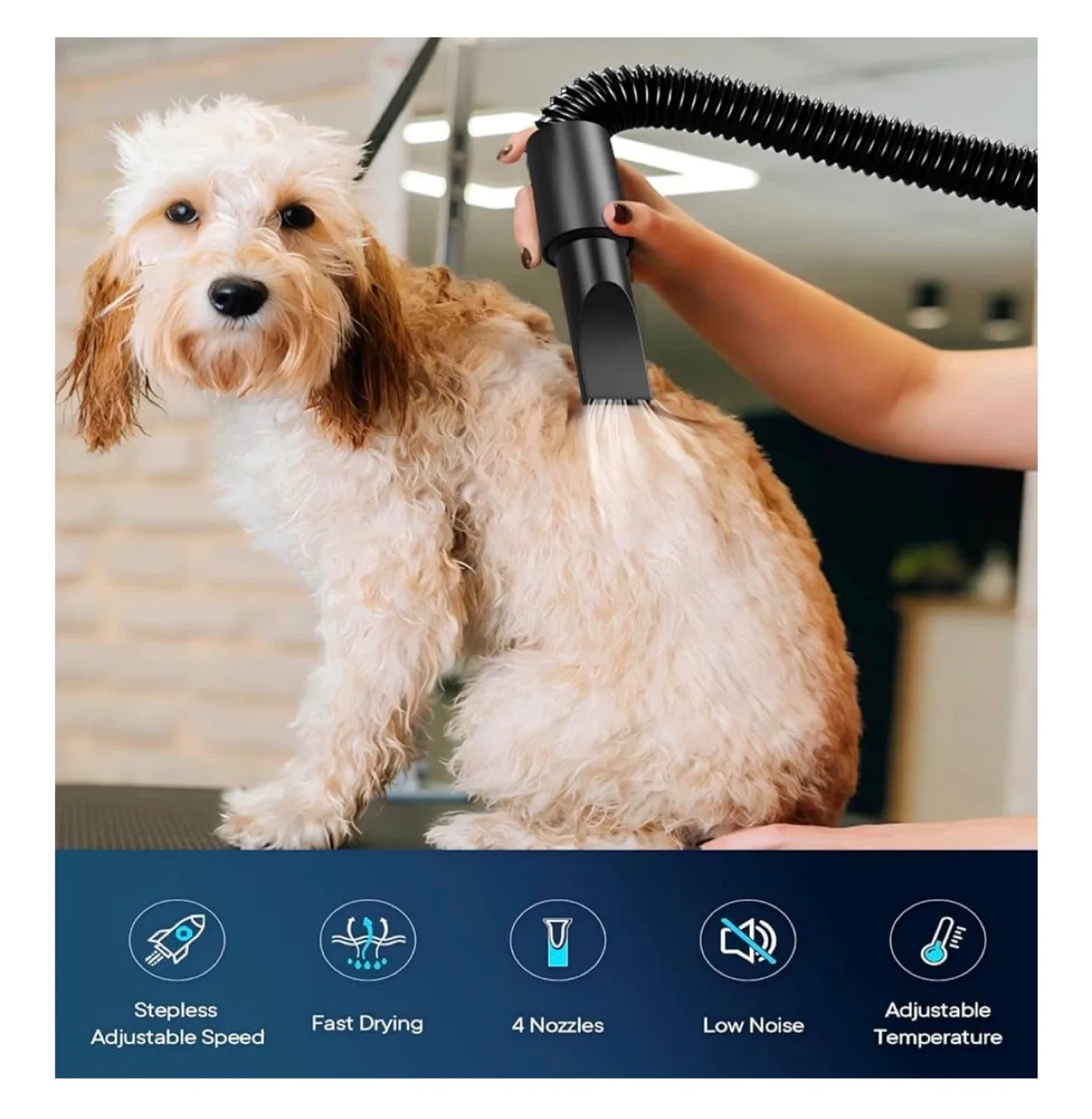 EGFKI Dog Dryer, 5.2HP/3800W Pet Grooming Blower image indicator(5)