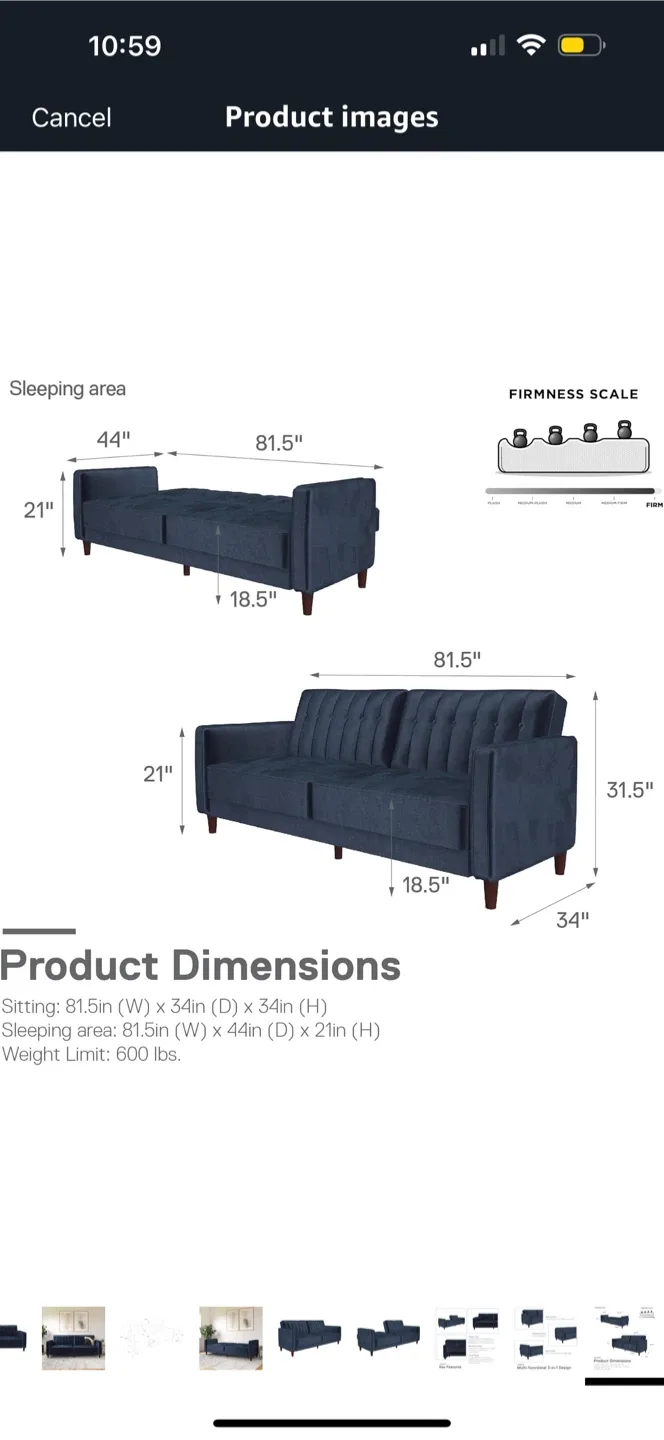 Blue Velvet Futon Sofa Bed image indicator(9)