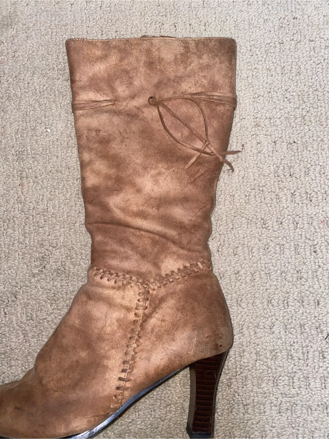 Brown Knee High Heeled Boots - Size 8 image indicator(3)