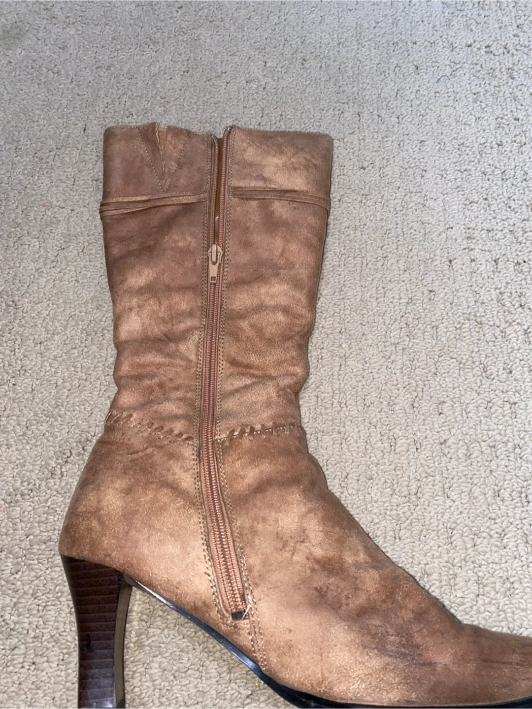 Brown Knee High Heeled Boots - Size 8 image indicator(5)