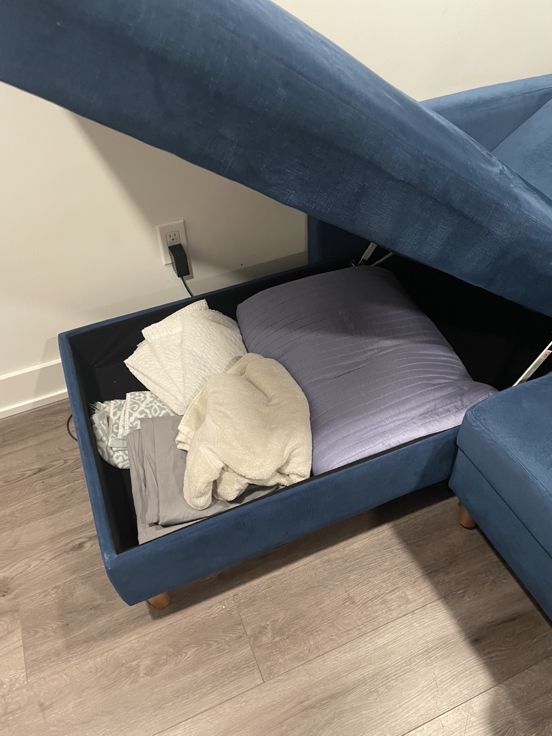 Blue Sectional Sofa with Storage - photo 3