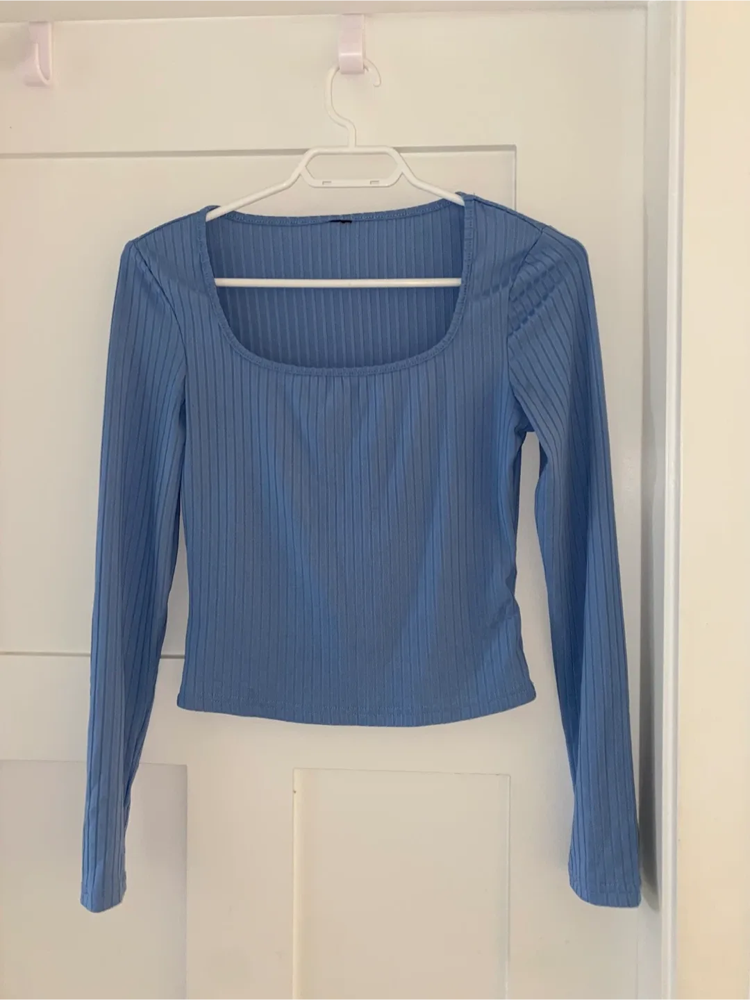 Blue Ribbed Long Sleeve Top image indicator(5)