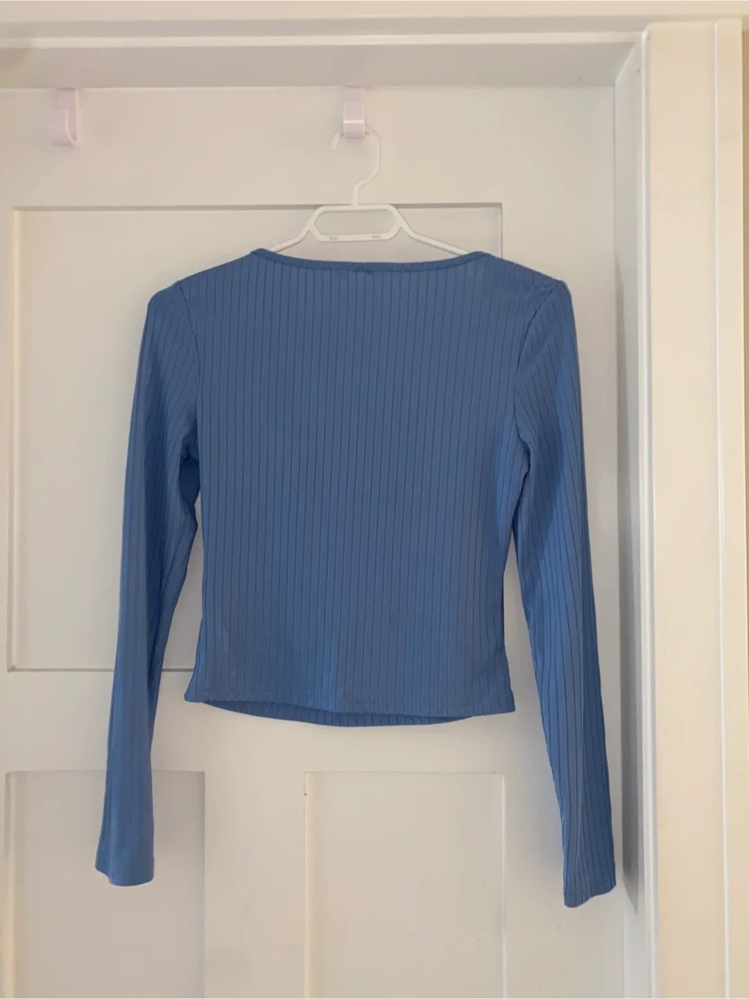 Blue Ribbed Long Sleeve Top image indicator(6)