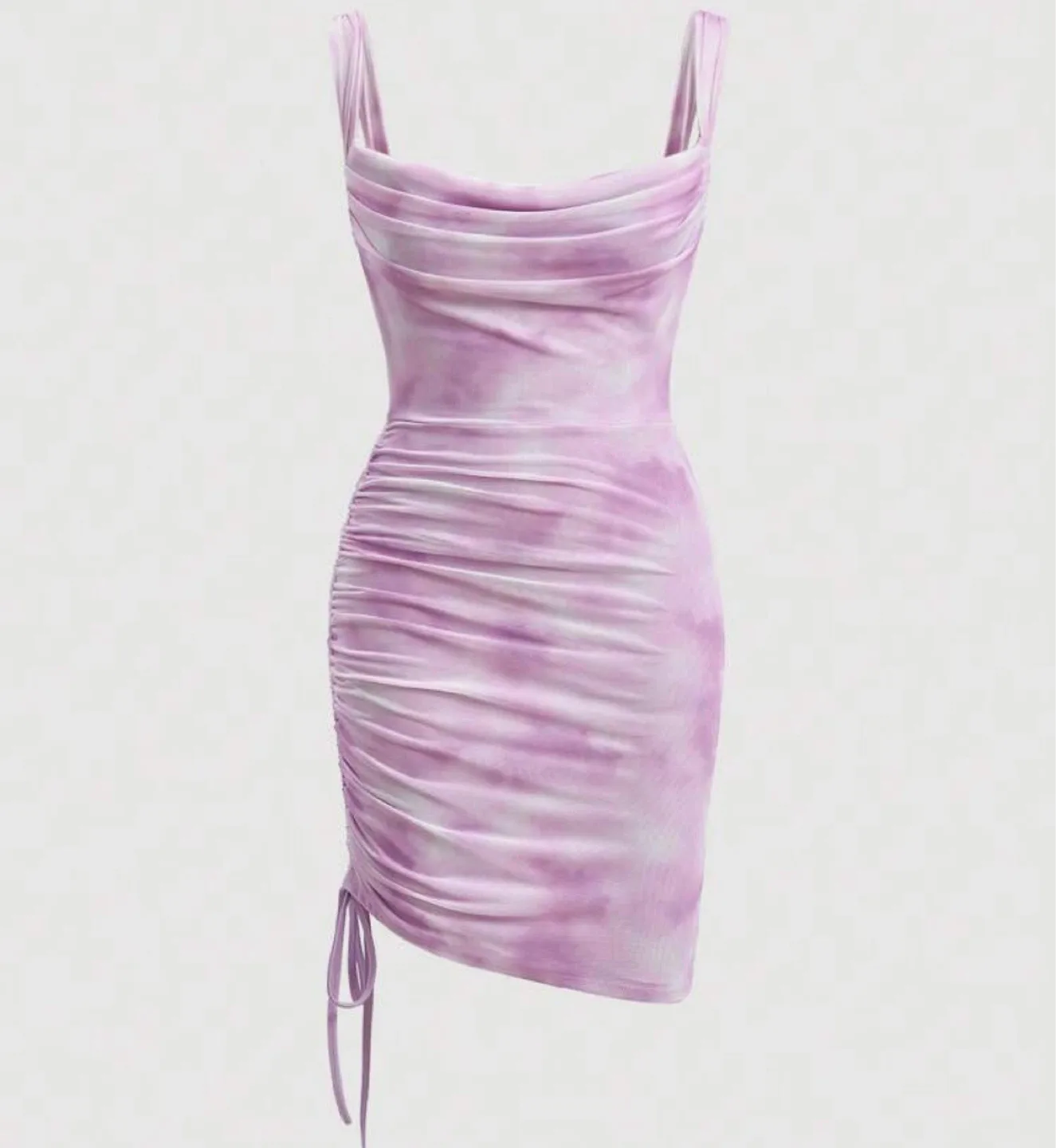 Tie Dye Mini Dress - Purple/White/Pink thumbnail